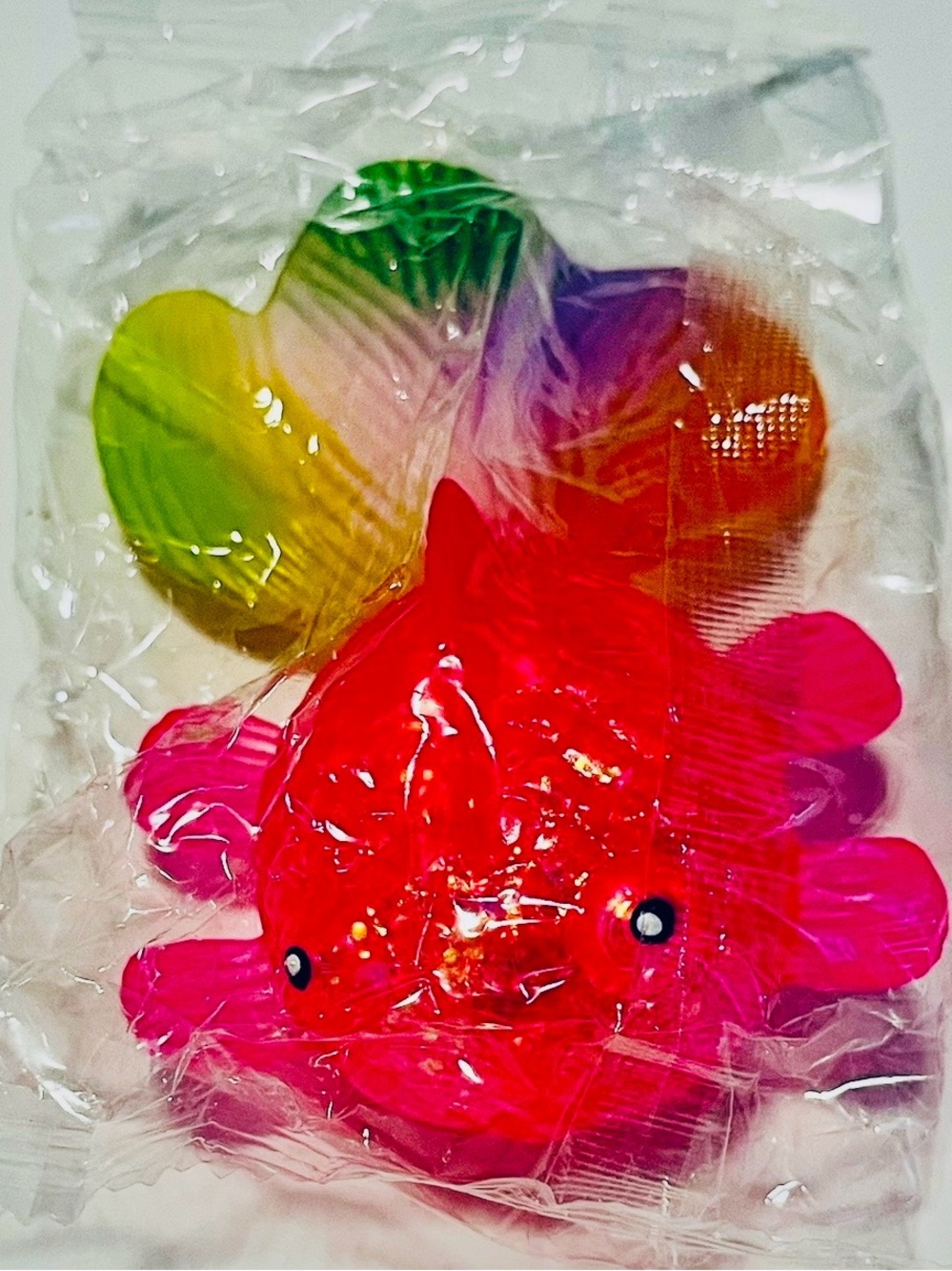 Colorful Rainbow Pink Goldfish Squishy Toy